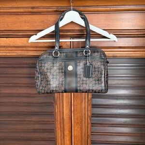 Coach Chelsea Heritage Signature Brown & Black Signature Satchel